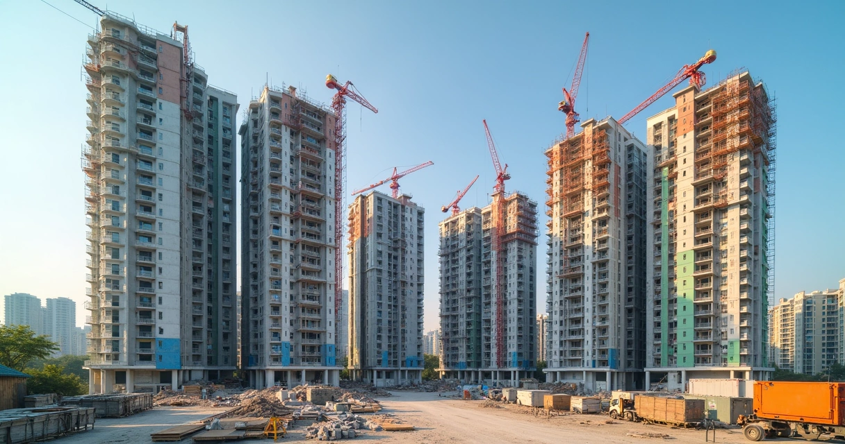 Construção de condomínio de apartamentos populares 