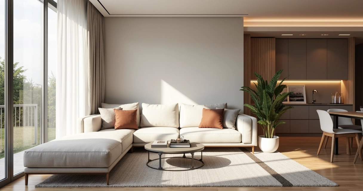 Ambiente interno de apartamento novo decorado de alto padrão em Campinas 