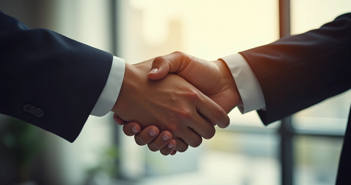 Duas pessoas apertando as mãos em sinal de confiança 