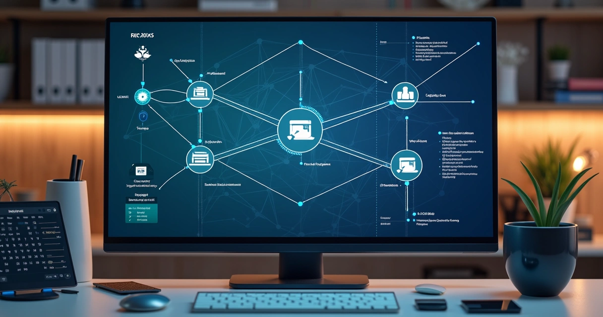 Fluxo de API entre conta digital e sistema empresarial 