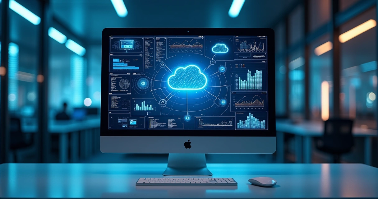 Interface digital mostrando integração de APIs com gráficos e dados financeiros em tela de computador 