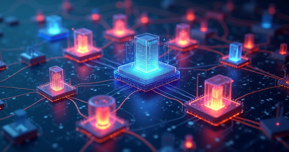 Representação da integração entre APIs e múltiplos sistemas digitais 