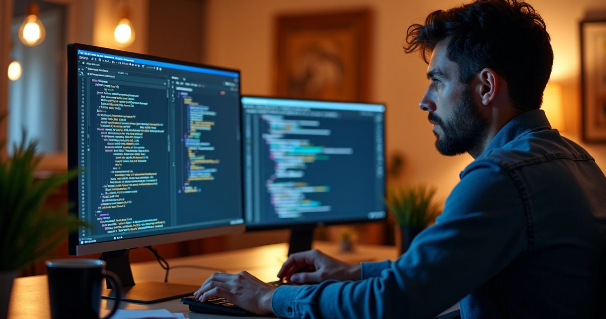 Developer implementing API integration with code and API documentation side by side