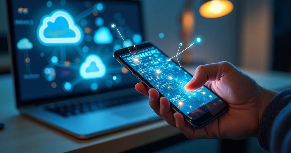 Mobile app and API integration illustration 