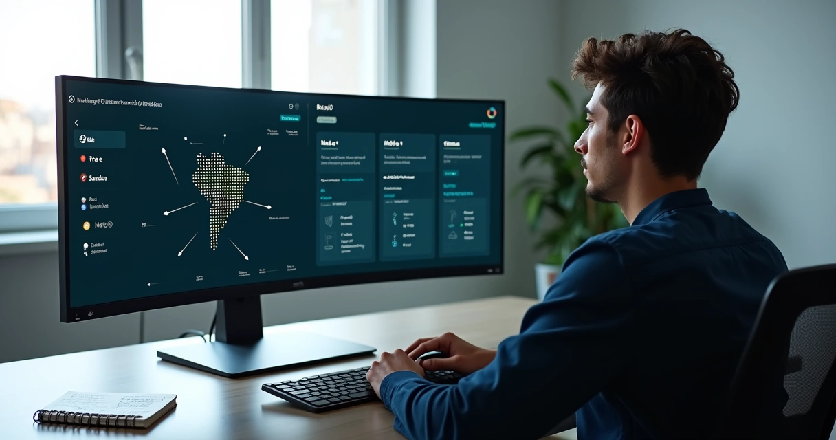 Desenvolvedor analisando painel de API de nota fiscal com destaques para opções grátis 