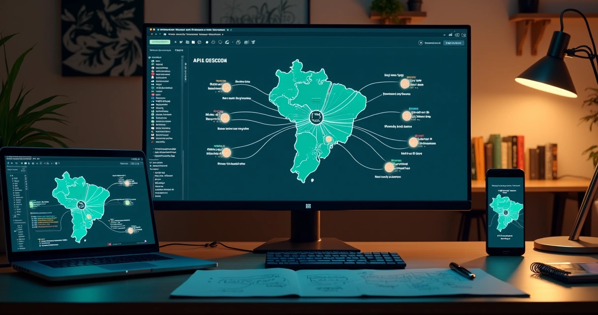 Dashboard de emissão de notas fiscais via API conectando múltiplas cidades brasileiras 