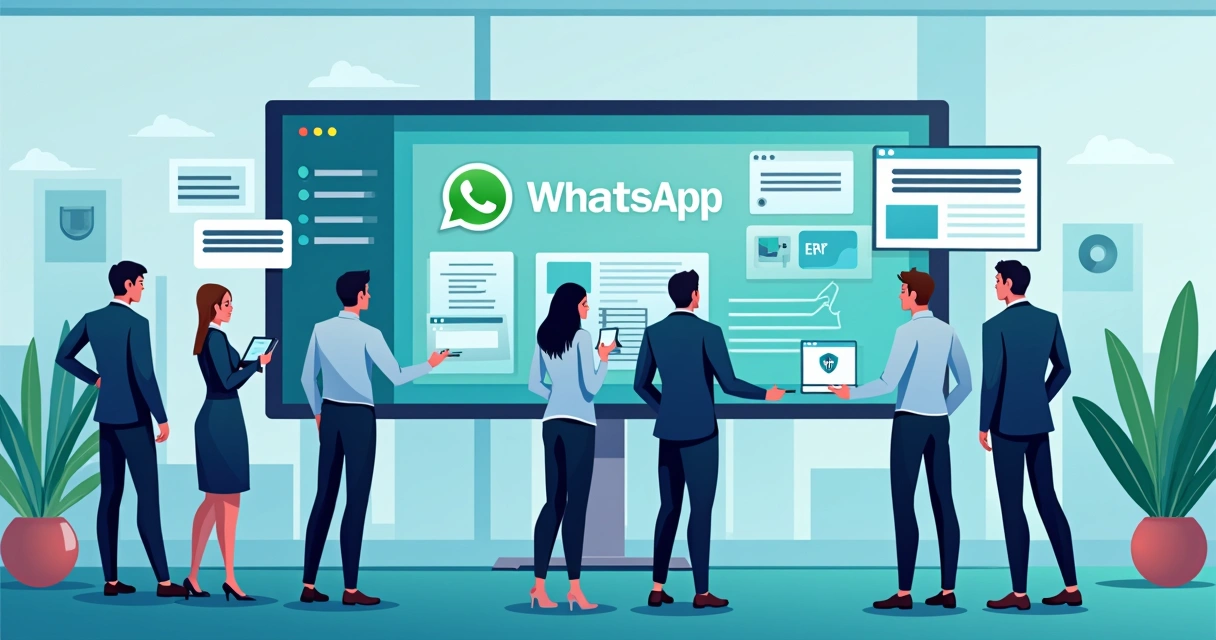 Ilustração da integração empresarial com API oficial do WhatsApp 