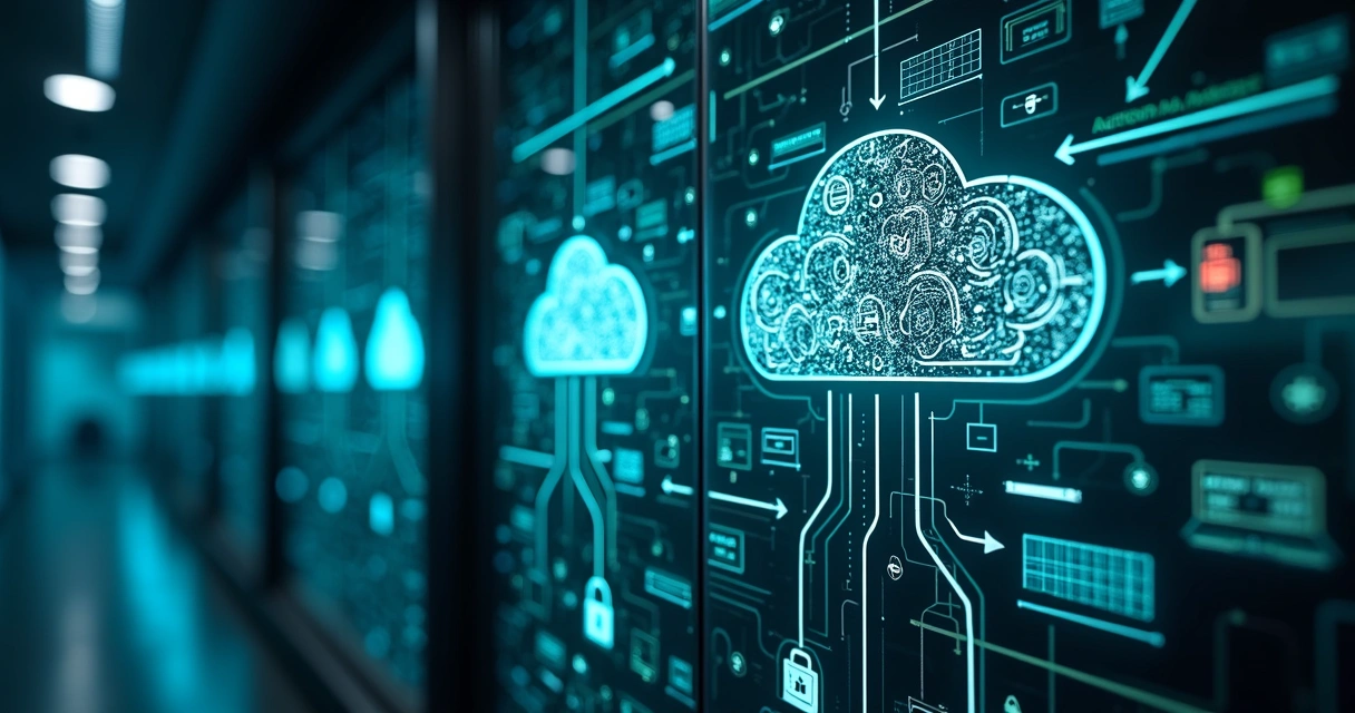 Representação gráfica de APis seguras conectando sistemas na nuvem 