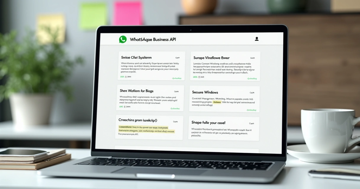 Tela mostrando configuração da API do WhatsApp Business 