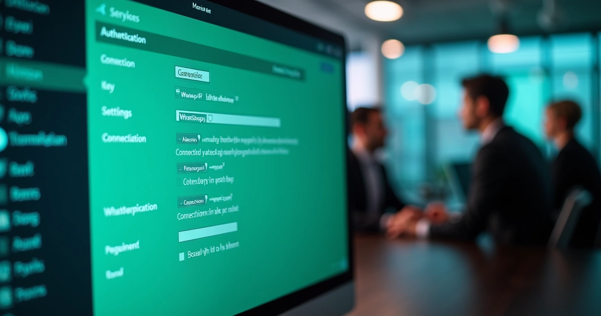 Tela de configuração da API do WhatsApp em ambiente corporativo 