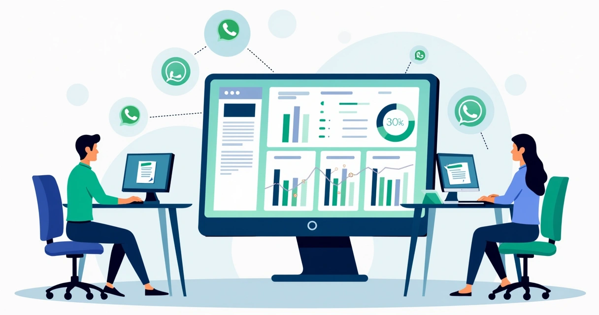 Dashboard com métricas de campanhas WhatsApp e colaboradores conectados 