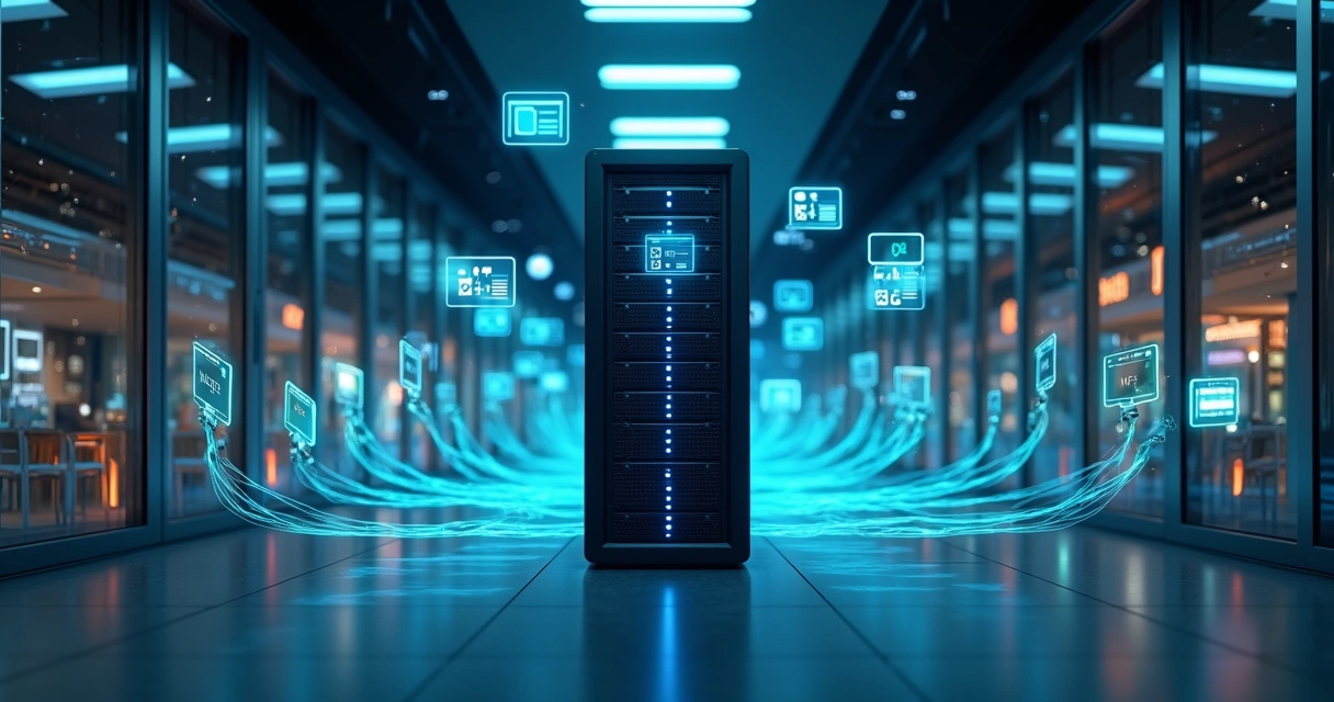 Visualização em perspectiva de servidor multi-tenant emitindo notas fiscais digitais 