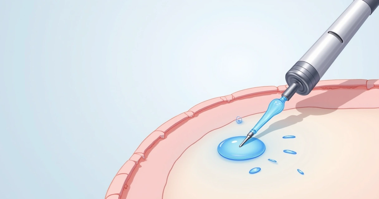 Ilustração da aplicação de ácido hialurônico no pênis 