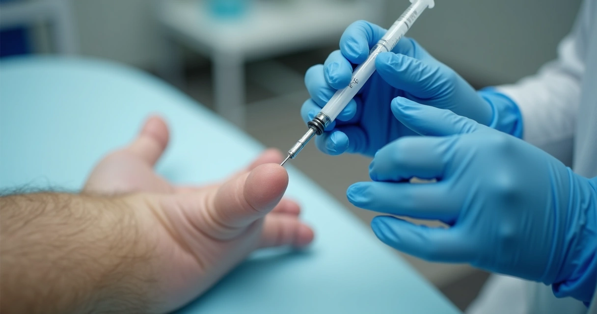 Médico aplicando preenchimento peniano com ácido hialurônico 