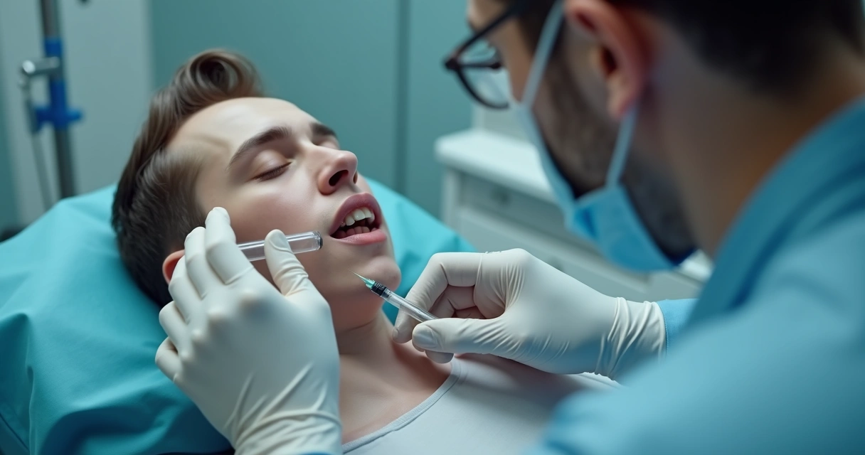 Médico aplicando ácido hialurônico no pênis com técnica asséptica 