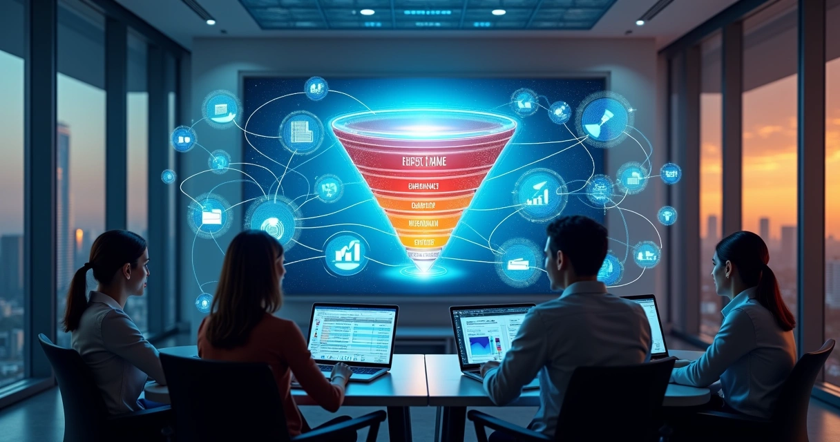 Fluxo do funil de vendas com integração de API de score 