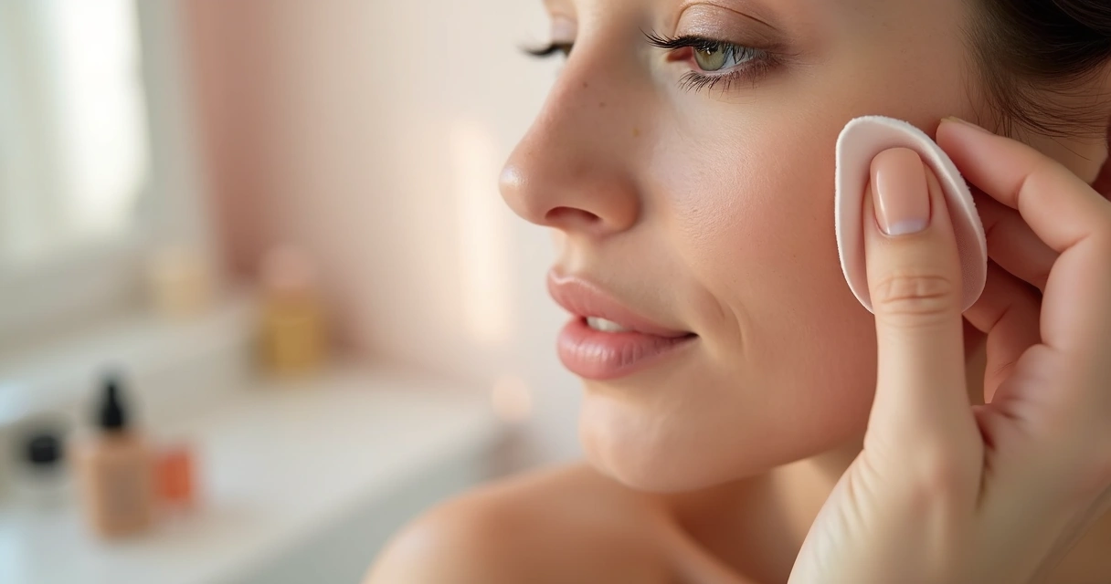 Pessoa aplicando base no rosto com esponja 