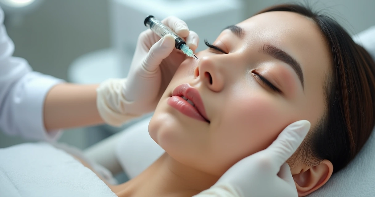 Aplicação estética em testa com aparência natural 