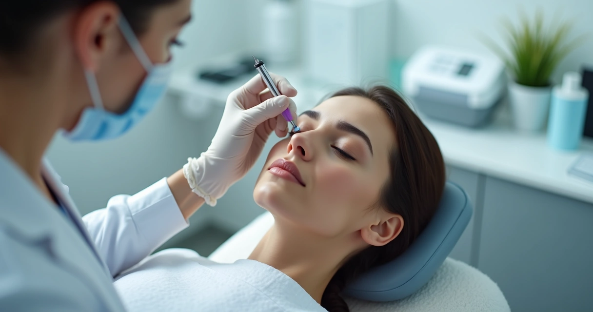 Botox preventivo: quando começar e que resultados esperar? 2 Aplicação de botox na testa feita por dermatologista