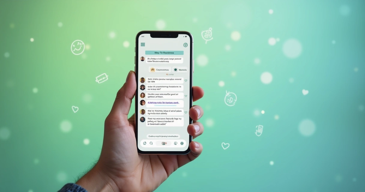 Assistente virtual conversando sobre saúde mental em celular 