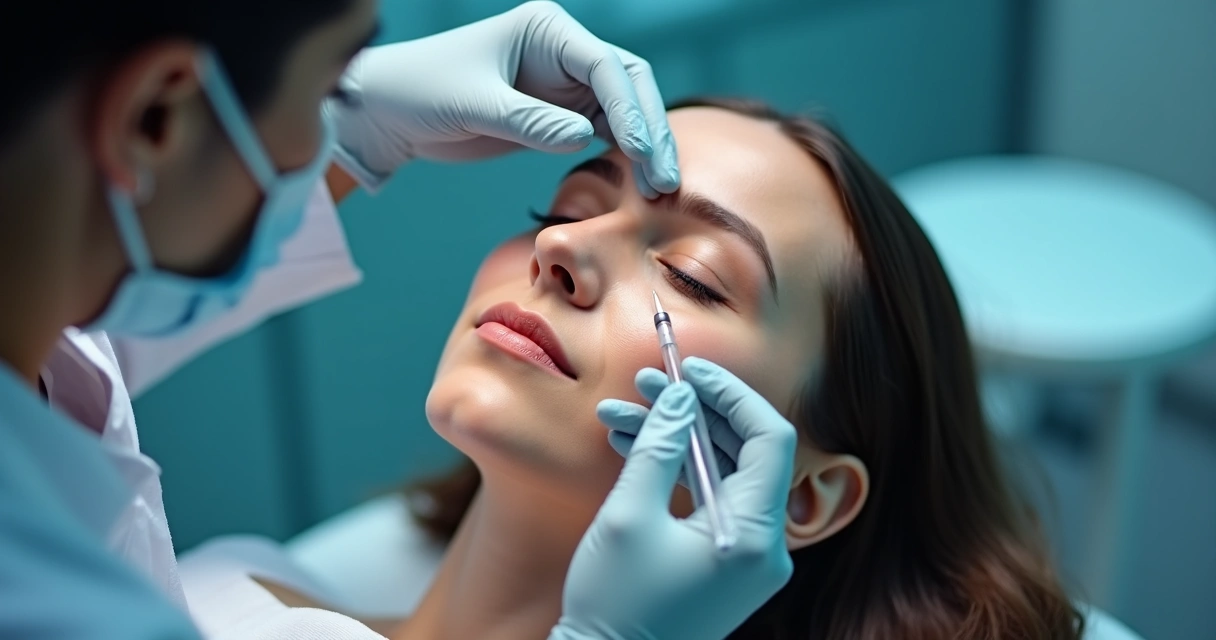 Aplicação de ácido hialurônico injetável na região facial 