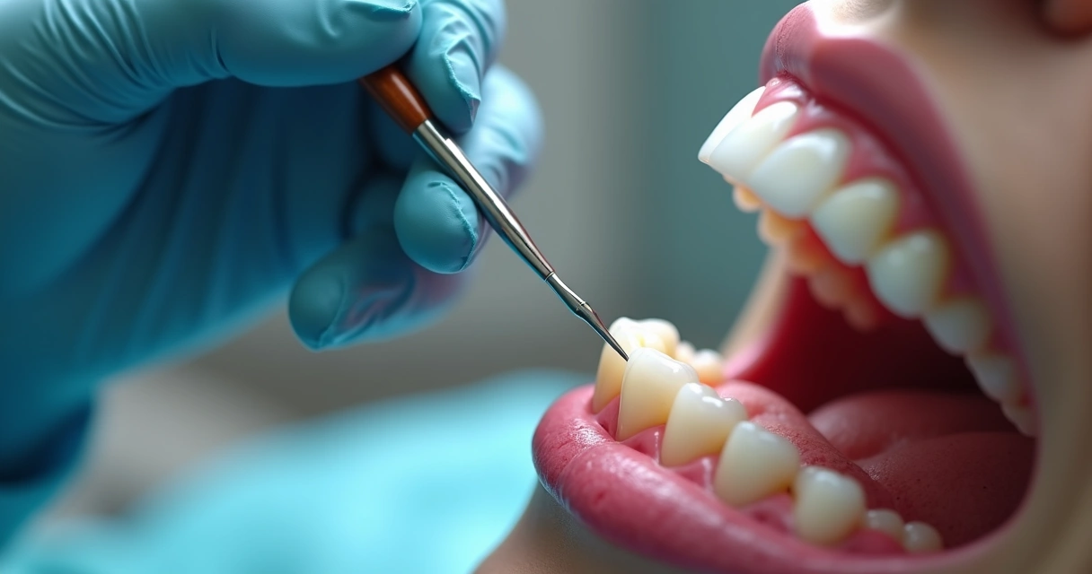Dentista aplicando resina em dente para faceta 