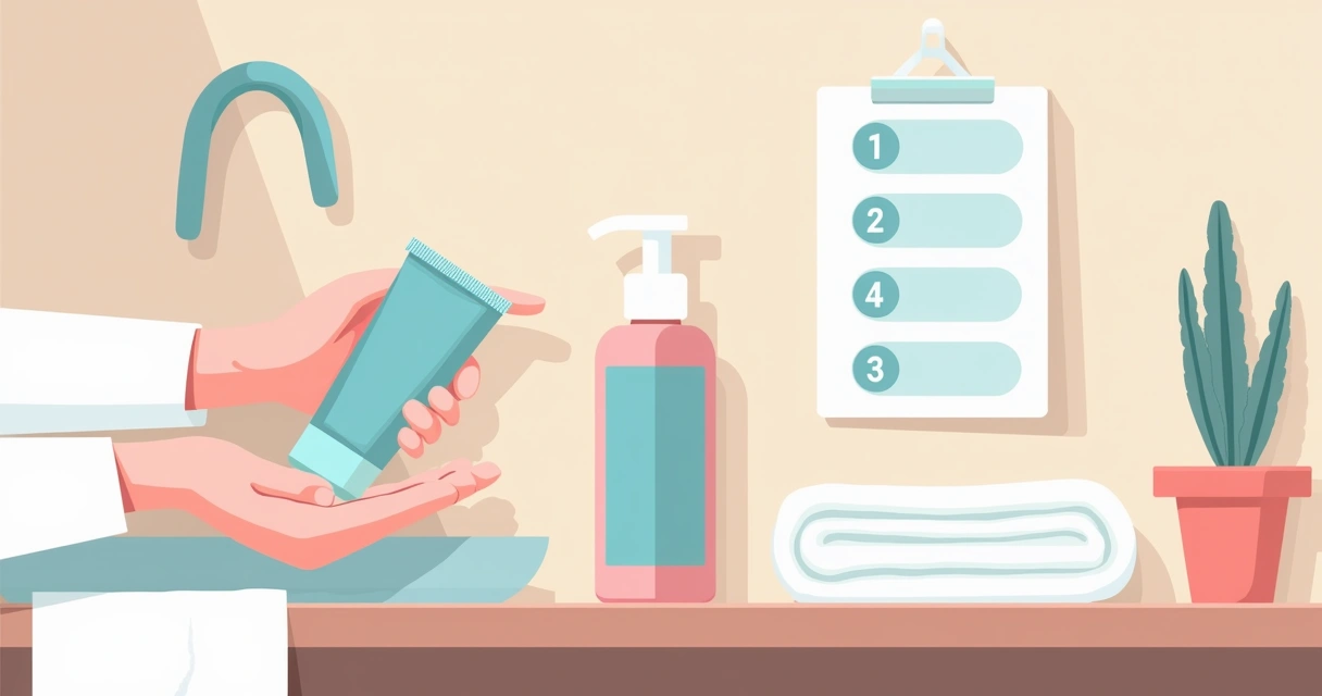 Aplicação de gel íntimo com mãos e embalagem ao lado 