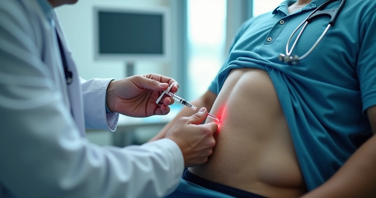 Médico aplica injeção intracavernosa em consultório 