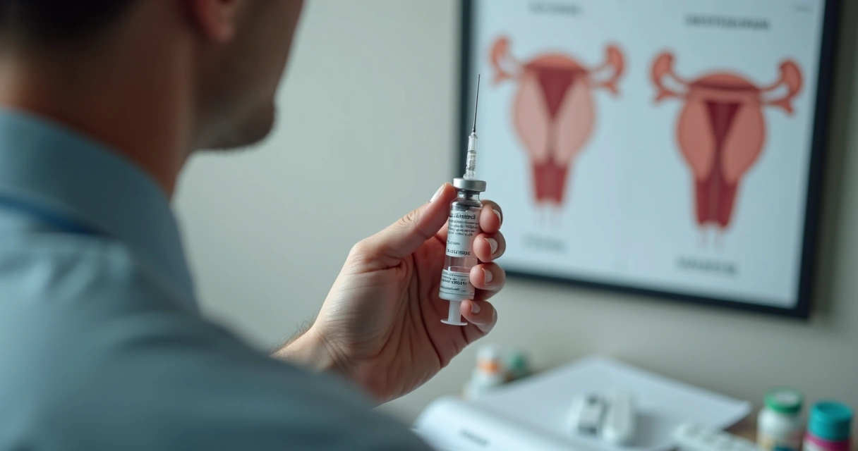 Homem aplicando injeção no pênis de forma segura e supervisionada 