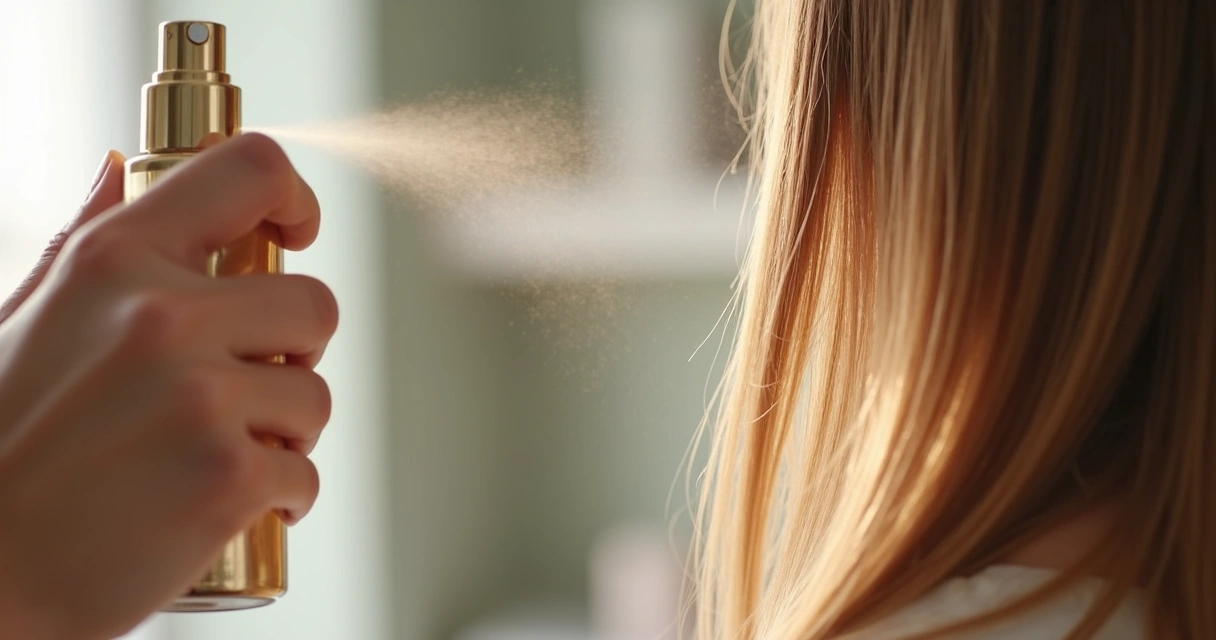 Aplicação de fragrância capilar no comprimento dos fios 