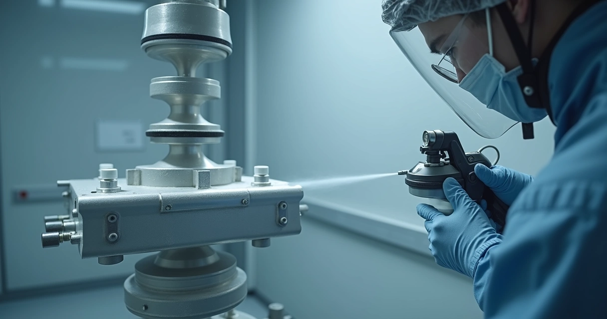 Aplicação de revestimento fluoropolimérico em peça industrial 