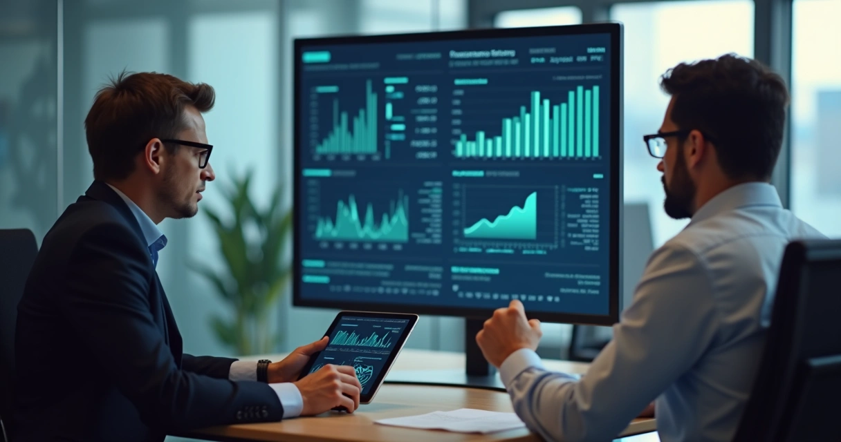 Consultor mostrando resultados digitais para cliente 