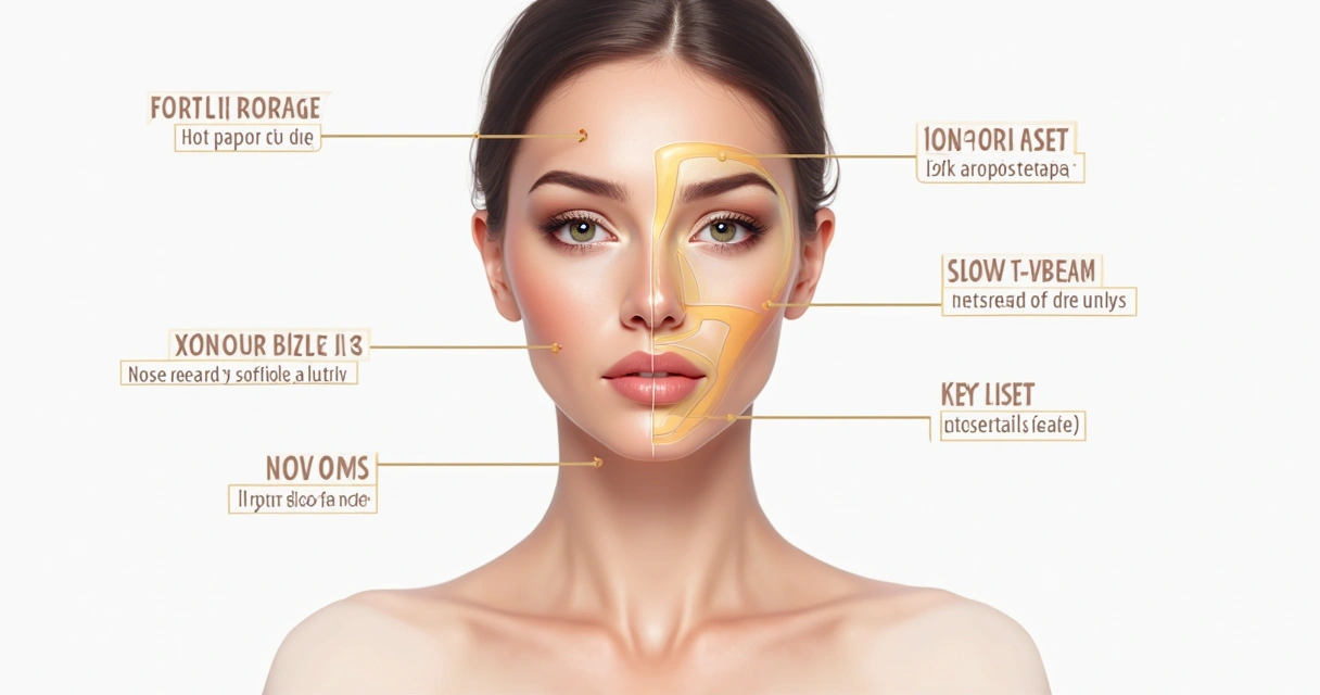 Mapa das principais áreas de aplicação do botox no rosto humano 