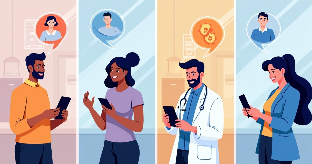 Representação de diferentes setores utilizando comunicação digital. 