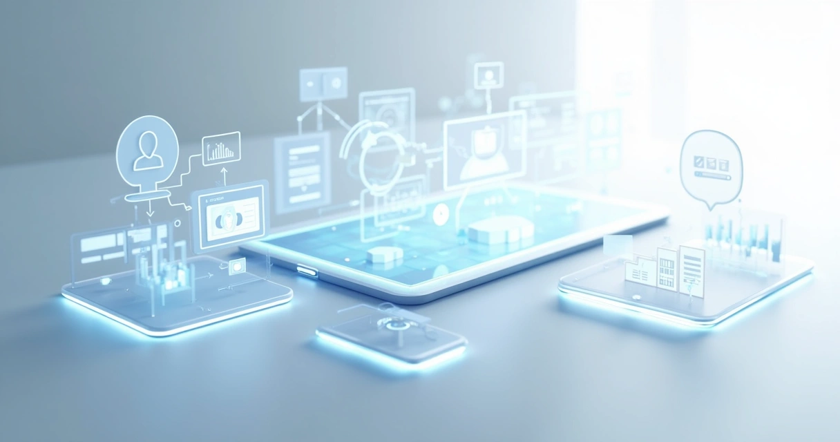 Conceito visual de aplicações empresariais integradas 