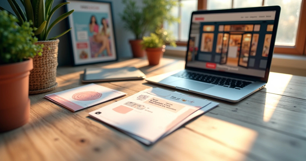 Aplicações diversas da identidade visual em papelaria, digital e fachada 