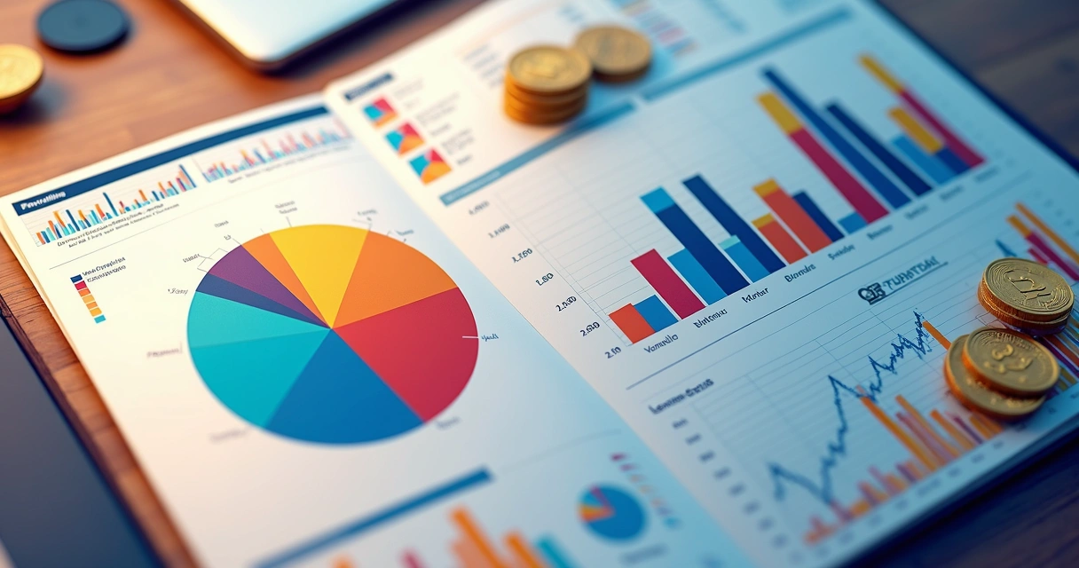 Gráfico colorido mostrando diversificação de ativos internacionais 