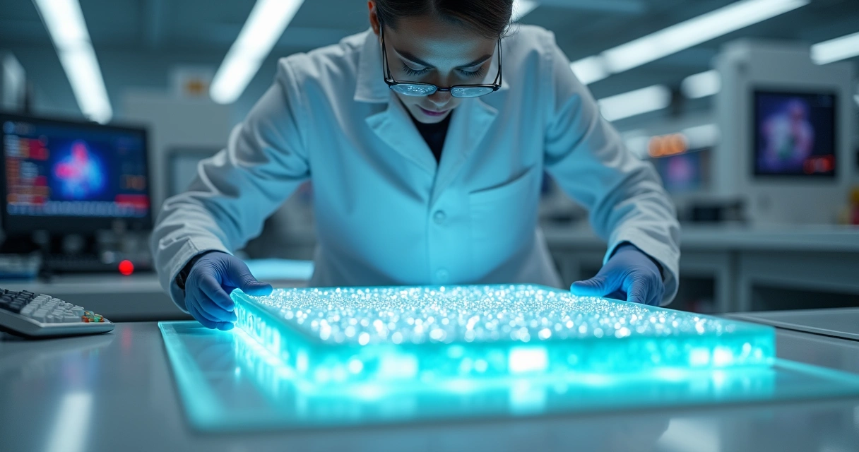 Placa de quartzo em laboratório de eletrônica 