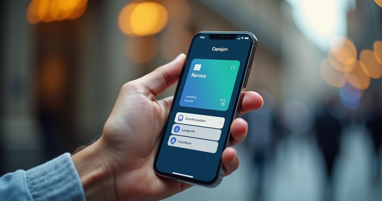 Aplicativo de banco digital personalizado em smartphone 
