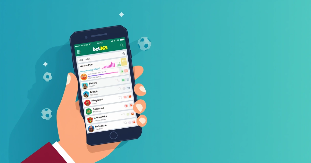 Smartphone na mão mostrando a interface do app bet365 