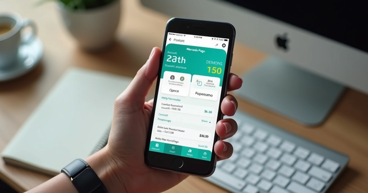 Aplicativo de conta digital aberto em smartphone 