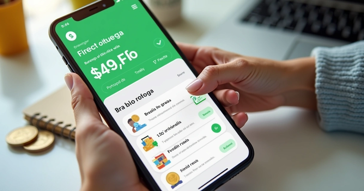 Celular mostrando aplicativo de tarefas remuneradas 