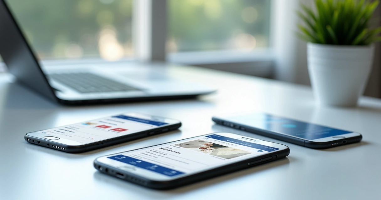 Aplicativo de curso online aberto em diferentes modelos de celular 