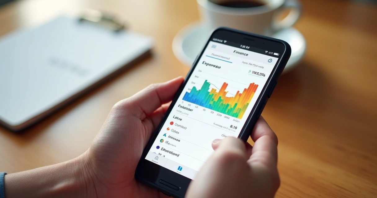 Pessoa usa aplicativo de gestão financeira pelo celular