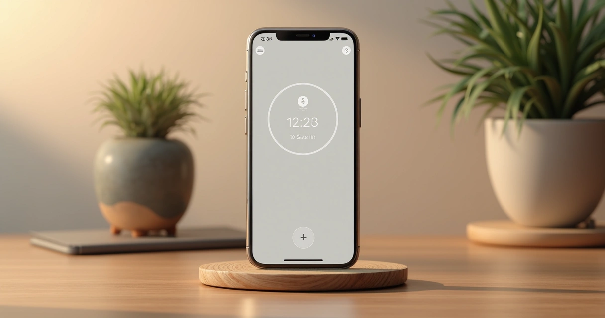 Tela de aplicativo mostrando temporizador de meditação, sem notificações visíveis