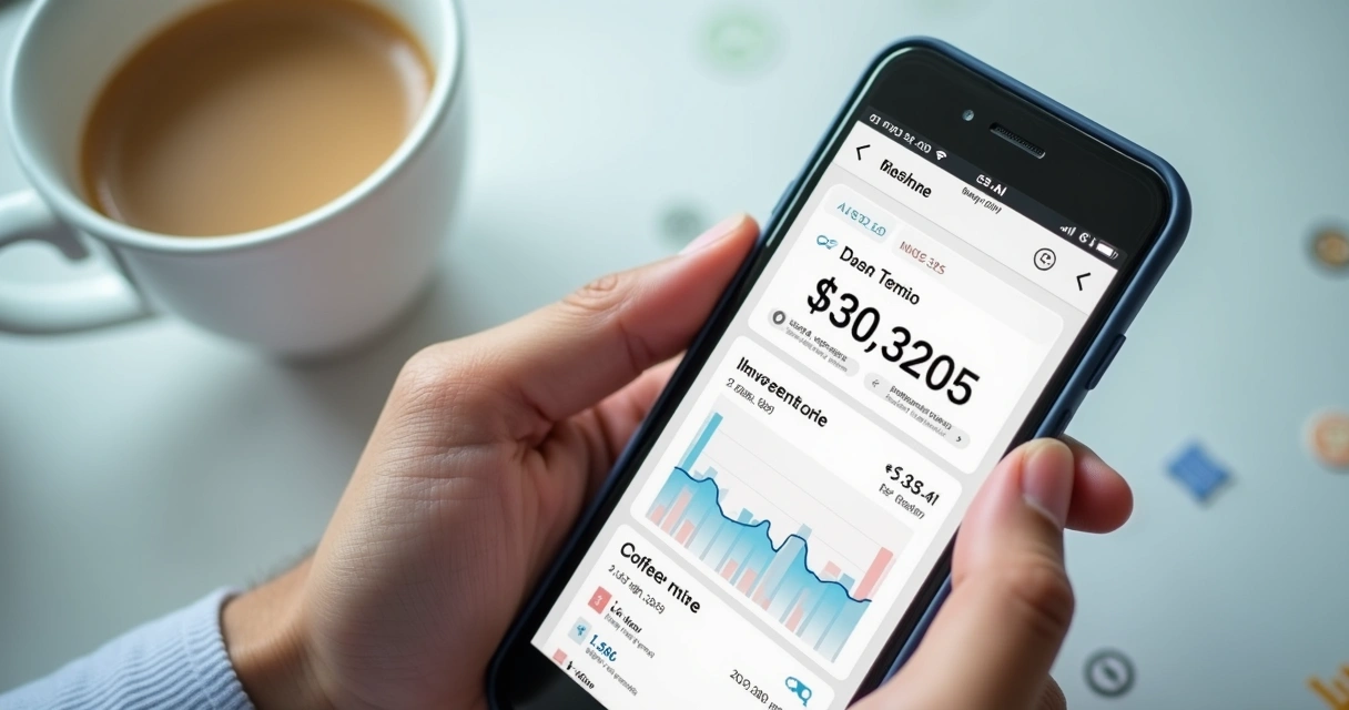 Tela de celular mostrando app de microinvestimento 