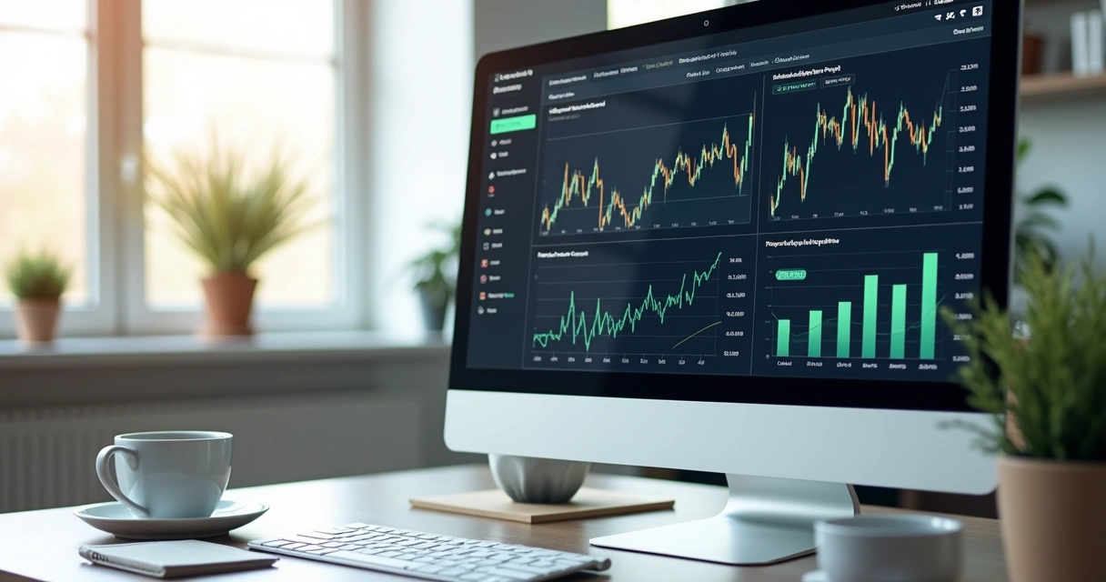 Tela de aplicativo com dados de mercado extraídos por automação 
