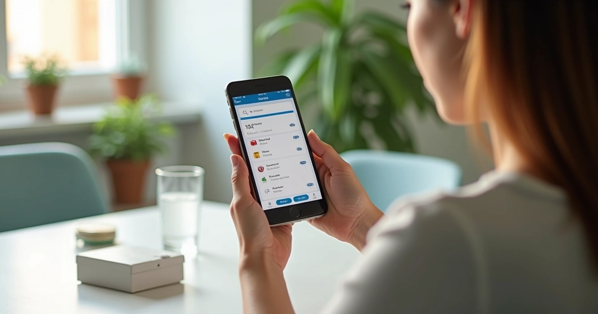 Cliente compra medicamento em aplicativo de farmácia pelo smartphone 