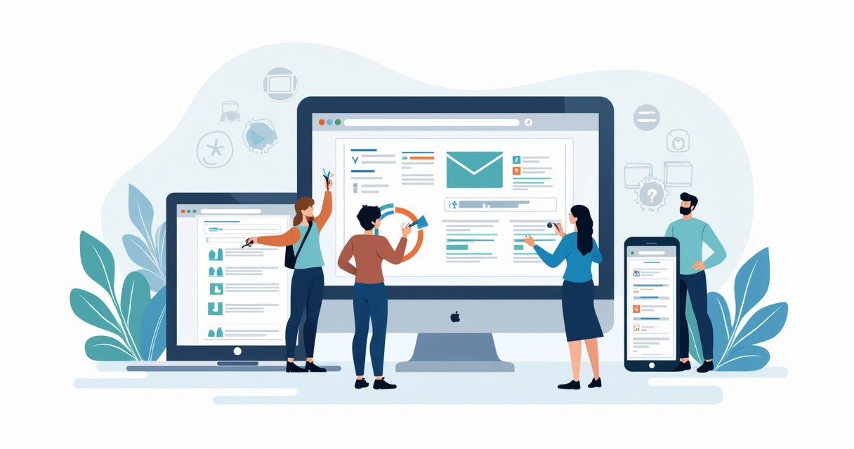 Representação de aplicativos InfoSaaS em funcionamento na tela de diferentes dispositivos. 