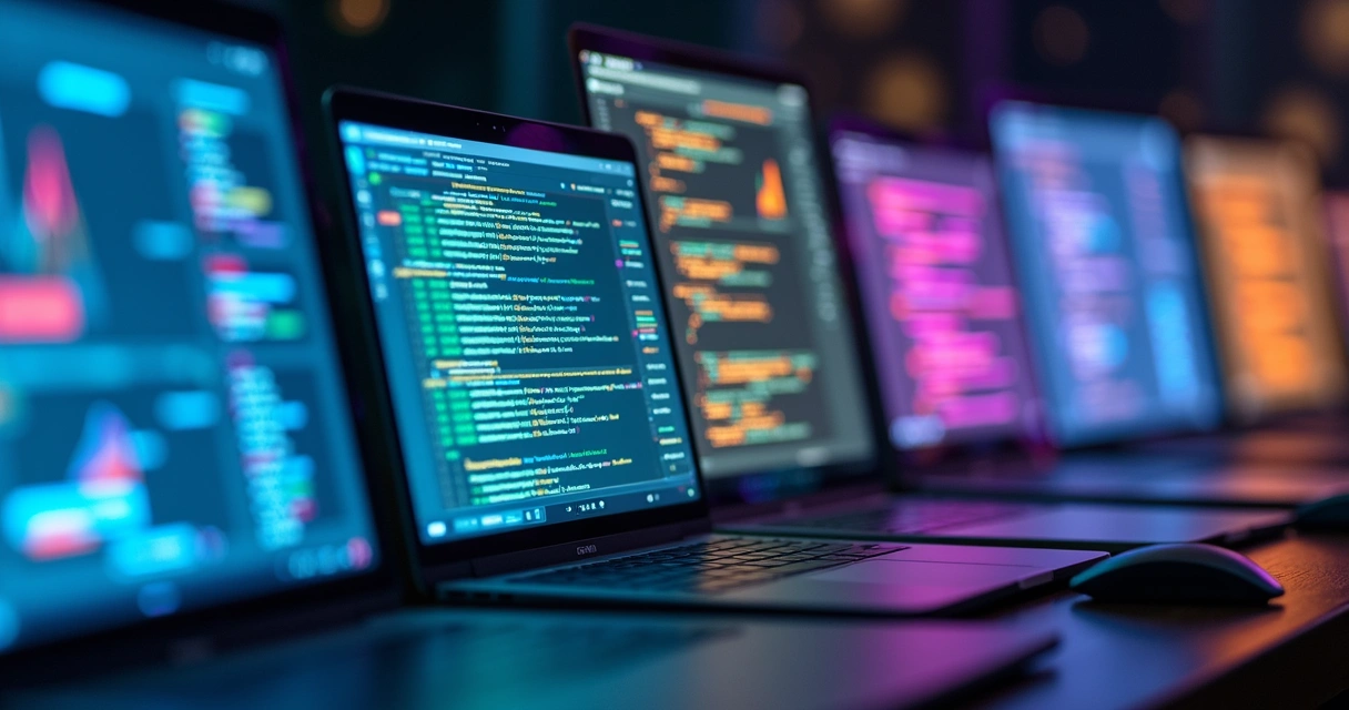 Várias telas de aplicativos open source de diferentes tipos lado a lado 
